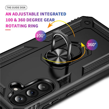 For Samsung Galaxy A36 5G Case PC + TPU Phone Cover with Rotary Ring Kickstand