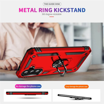 For Samsung Galaxy A36 5G Case PC + TPU Phone Cover with Rotary Ring Kickstand
