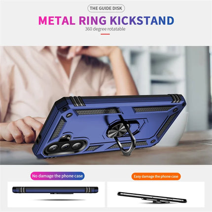 For Samsung Galaxy A36 5G Case PC + TPU Phone Cover with Rotary Ring Kickstand