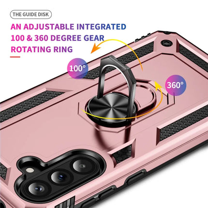 For Samsung Galaxy A36 5G Case PC + TPU Phone Cover with Rotary Ring Kickstand