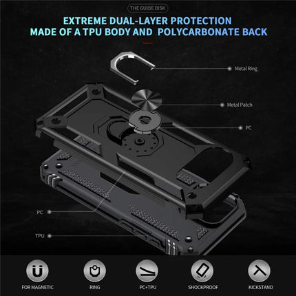 For Google Pixel 9a Case PC + TPU Phone Cover with Rotary Ring Kickstand