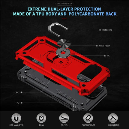 For Google Pixel 9a Case PC + TPU Phone Cover with Rotary Ring Kickstand