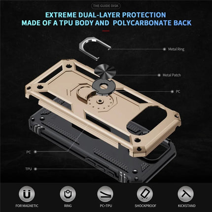 For Google Pixel 9a Case PC + TPU Phone Cover with Rotary Ring Kickstand