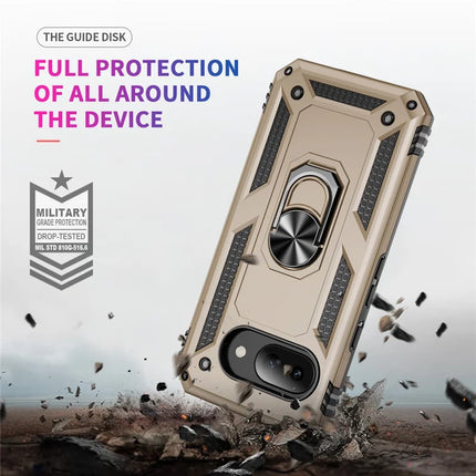 For Google Pixel 9a Case PC + TPU Phone Cover with Rotary Ring Kickstand