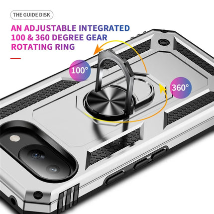 For Google Pixel 9a Case PC + TPU Phone Cover with Rotary Ring Kickstand
