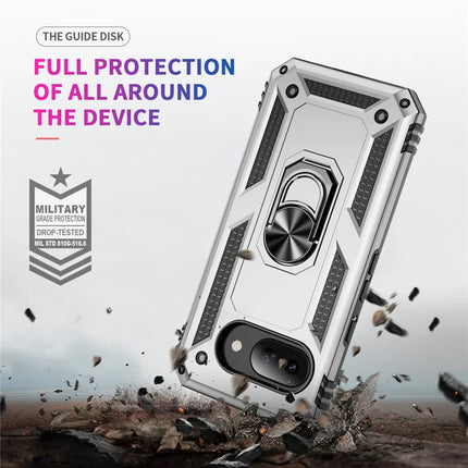 For Google Pixel 9a Case PC + TPU Phone Cover with Rotary Ring Kickstand