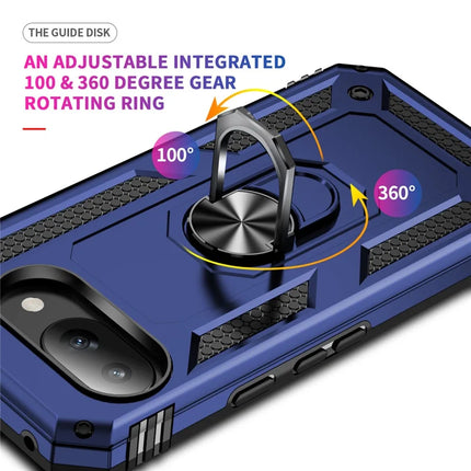 For Google Pixel 9a Case PC + TPU Phone Cover with Rotary Ring Kickstand