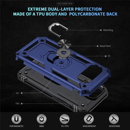 For Google Pixel 9a Case PC + TPU Phone Cover with Rotary Ring Kickstand