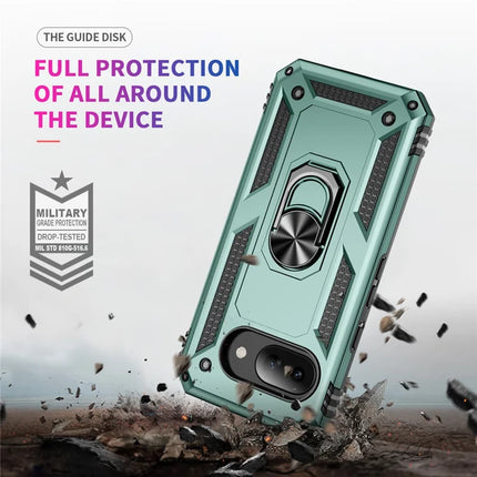 For Google Pixel 9a Case PC + TPU Phone Cover with Rotary Ring Kickstand