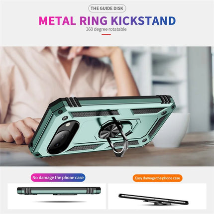 For Google Pixel 9a Case PC + TPU Phone Cover with Rotary Ring Kickstand