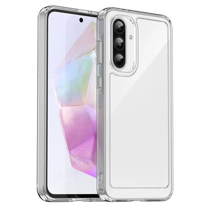 WANLONFENG MF Series for Samsung Galaxy A36 5G Case TPU+Acrylic Clear Phone Cover with Tempered Glass Film