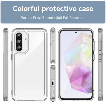 WANLONFENG MF Series for Samsung Galaxy A36 5G Case TPU+Acrylic Clear Phone Cover with Tempered Glass Film