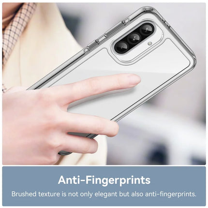 WANLONFENG MF Series for Samsung Galaxy A36 5G Case TPU+Acrylic Clear Phone Cover with Tempered Glass Film