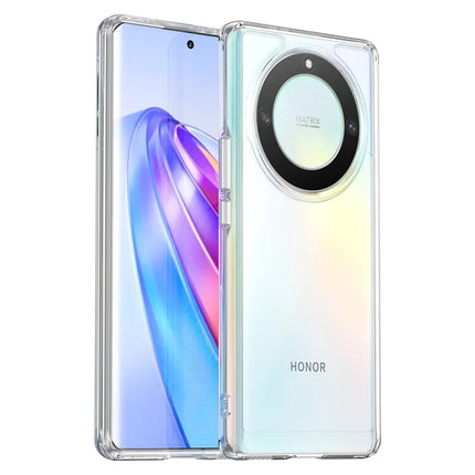 WANLONFENG MF Series for Honor X9a 5G Case TPU+Acrylic Clear Phone Cover with Tempered Glass Film