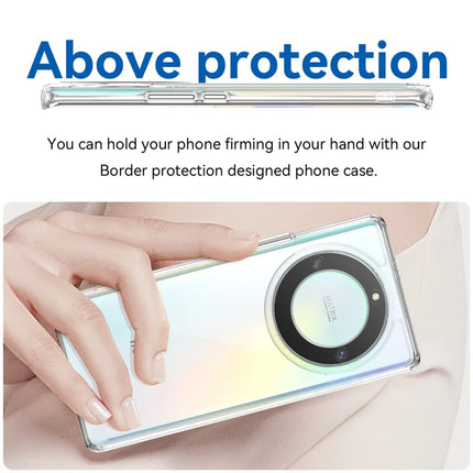 WANLONFENG MF Series for Honor X9a 5G Case TPU+Acrylic Clear Phone Cover with Tempered Glass Film