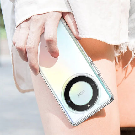 WANLONFENG MF Series for Honor X9a 5G Case TPU+Acrylic Clear Phone Cover with Tempered Glass Film