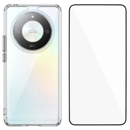 WANLONFENG MF Series for Honor X9b 5G Case TPU+Acrylic Clear Phone Cover with Tempered Glass Film