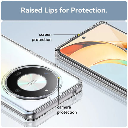 WANLONFENG MF Series for Honor X9b 5G Case TPU+Acrylic Clear Phone Cover with Tempered Glass Film