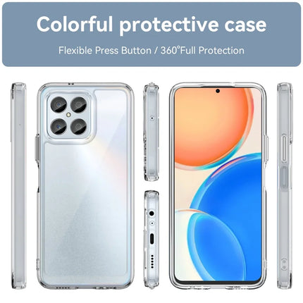 WANLONFENG MF Series for Honor X8a 4G Case TPU+Acrylic Clear Phone Cover with Tempered Glass Film