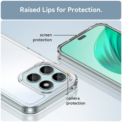 WANLONFENG MF Series for Honor X8b 4G Case TPU+Acrylic Clear Phone Cover with Tempered Glass Film
