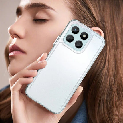 WANLONFENG MF Series for Honor X8b 4G Case TPU+Acrylic Clear Phone Cover with Tempered Glass Film