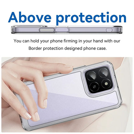 WANLONFENG MF Series for Honor X5b Case TPU+Acrylic Clear Phone Cover with Tempered Glass Film
