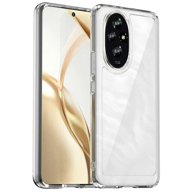 WANLONFENG MF Series for Honor 200 5G Case TPU+Acrylic Clear Phone Cover with Tempered Glass Film