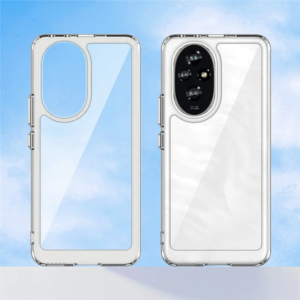 WANLONFENG MF Series for Honor 200 5G Case TPU+Acrylic Clear Phone Cover with Tempered Glass Film