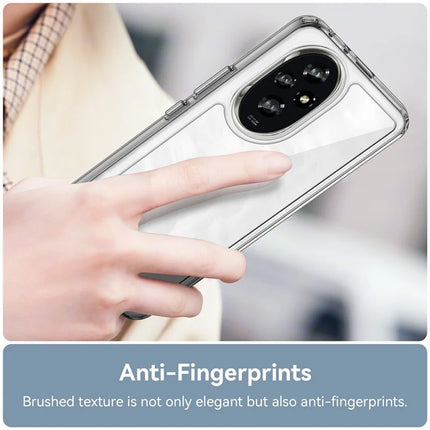 WANLONFENG MF Series for Honor 200 5G Case TPU+Acrylic Clear Phone Cover with Tempered Glass Film