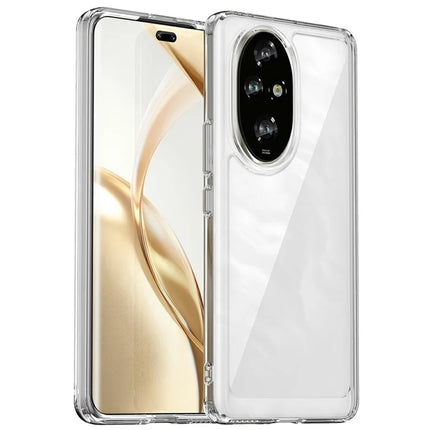 WANLONFENG MF Series for Honor 200 Pro 5G Case TPU+Acrylic Clear Phone Cover with Tempered Glass Film