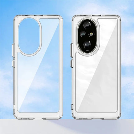 WANLONFENG MF Series for Honor 200 Pro 5G Case TPU+Acrylic Clear Phone Cover with Tempered Glass Film