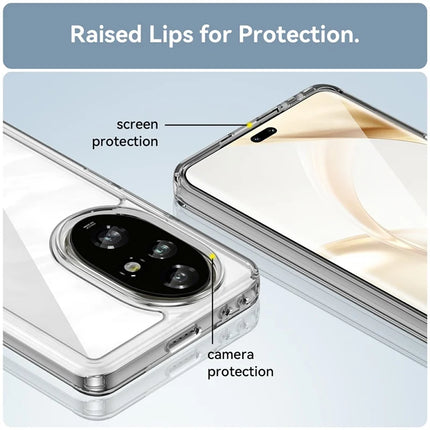 WANLONFENG MF Series for Honor 200 Pro 5G Case TPU+Acrylic Clear Phone Cover with Tempered Glass Film