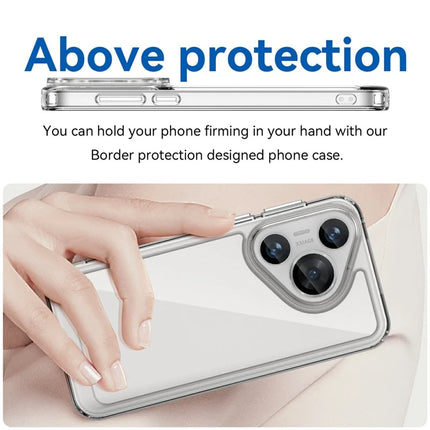 WANLONFENG MF Series for Huawei Pura 70 Case TPU+Acrylic Clear Phone Cover with Tempered Glass Film