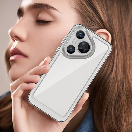 WANLONFENG MF Series for Huawei Pura 70 Case TPU+Acrylic Clear Phone Cover with Tempered Glass Film