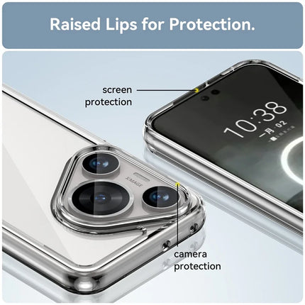 WANLONFENG MF Series for Huawei Pura 70 Pro+ / Pura 70 Pro Case TPU+Acrylic Clear Phone Cover with Tempered Glass Film