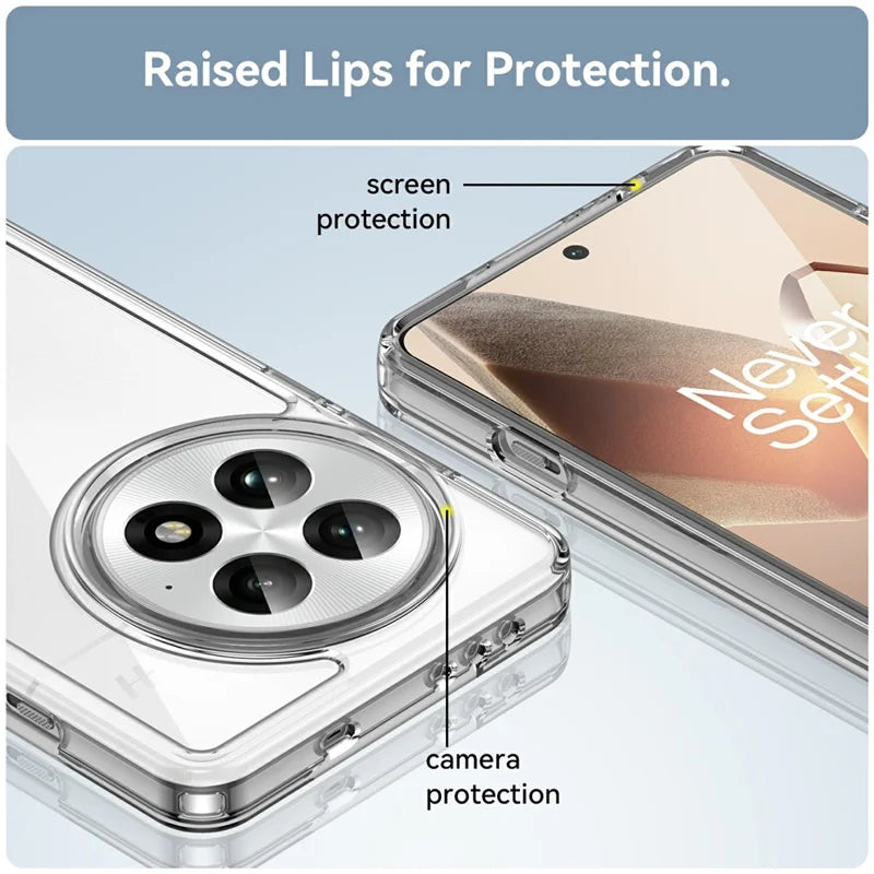 ShopCaseCart Stylish Cover OnePlus 13 Protective cover TPU+Acrylic Clear Phone Guard with Tempered Glass Film