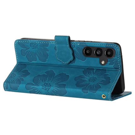 For Samsung Galaxy A36 5G Case Flower Design Leather Wallet Phone Cover with Wrist Strap