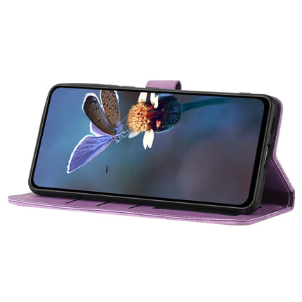 For Samsung Galaxy A36 5G Case Flower Design Leather Wallet Phone Cover with Wrist Strap