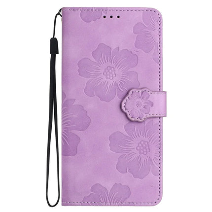 For Samsung Galaxy A36 5G Case Flower Design Leather Wallet Phone Cover with Wrist Strap