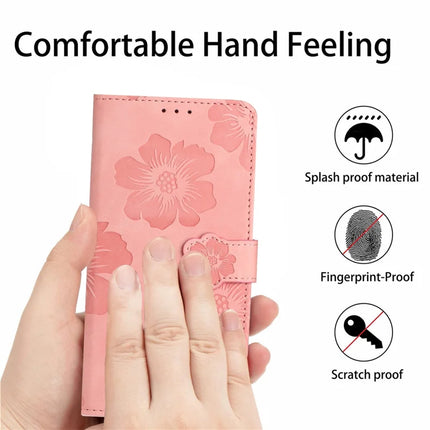 For Samsung Galaxy A36 5G Case Flower Design Leather Wallet Phone Cover with Wrist Strap