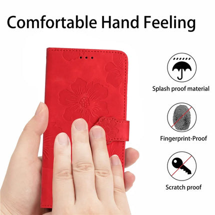For Samsung Galaxy A36 5G Case Flower Design Leather Wallet Phone Cover with Wrist Strap