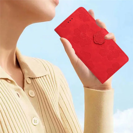 For Samsung Galaxy A36 5G Case Flower Design Leather Wallet Phone Cover with Wrist Strap