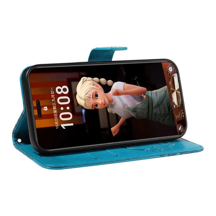 For Honor Magic7 Pro 5G Case Butterfly Pattern PU Leather Folio Flip Phone Cover -  Blue