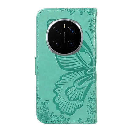 For Honor Magic7 Pro 5G Case Butterfly Pattern PU Leather Folio Flip Phone Cover -  Green