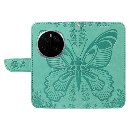 For Honor Magic7 Pro 5G Case Butterfly Pattern PU Leather Folio Flip Phone Cover -  Green