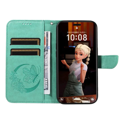 For Honor Magic7 Pro 5G Case Butterfly Pattern PU Leather Folio Flip Phone Cover -  Green