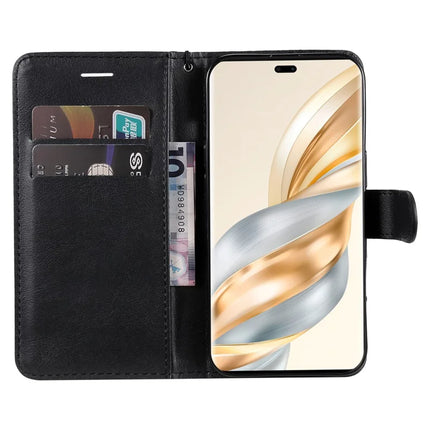 For Honor X60 Pro 5G / Magic7 Lite 5G / X9c 5G Case Solid Color Leather Mobile Cover Wallet Stand with Strap