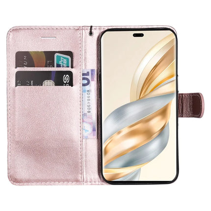For Honor X60 Pro 5G / Magic7 Lite 5G / X9c 5G Case Solid Color Leather Mobile Cover Wallet Stand with Strap
