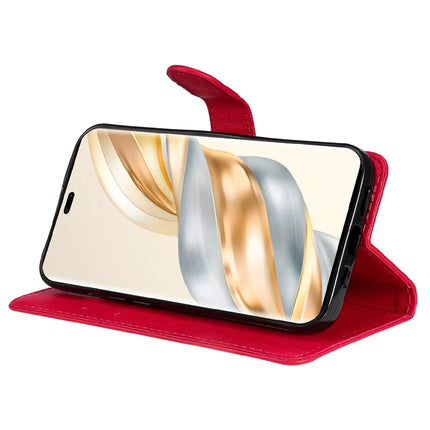 For Honor X60 Pro 5G / Magic7 Lite 5G / X9c 5G Case Solid Color Leather Mobile Cover Wallet Stand with Strap