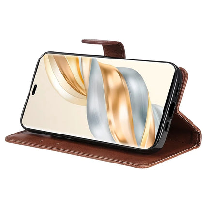 For Honor X60 Pro 5G / Magic7 Lite 5G / X9c 5G Case Solid Color Leather Mobile Cover Wallet Stand with Strap